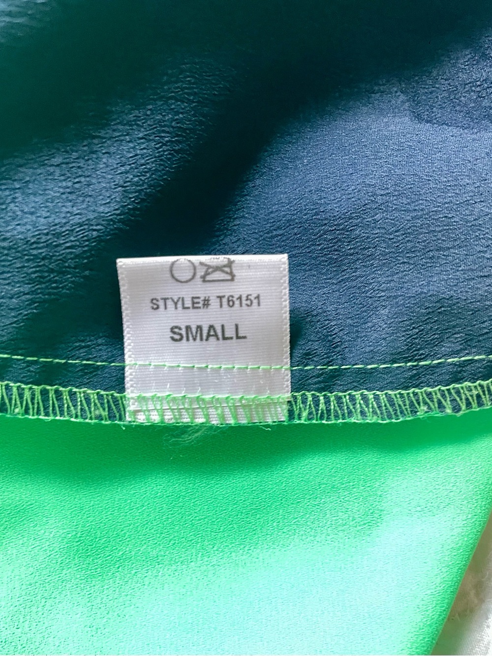 Vintage Glam Bright Green & Navy Halter Tank with Navy Side Tie Size S - Picture 5 of 5